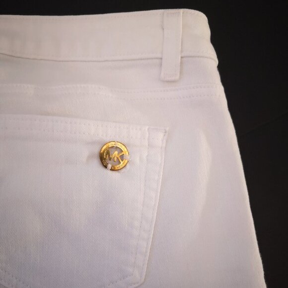 Michael Kors Ladies Cropped Skinny Size 8 Petite White Jeans - Picture 7 of 11